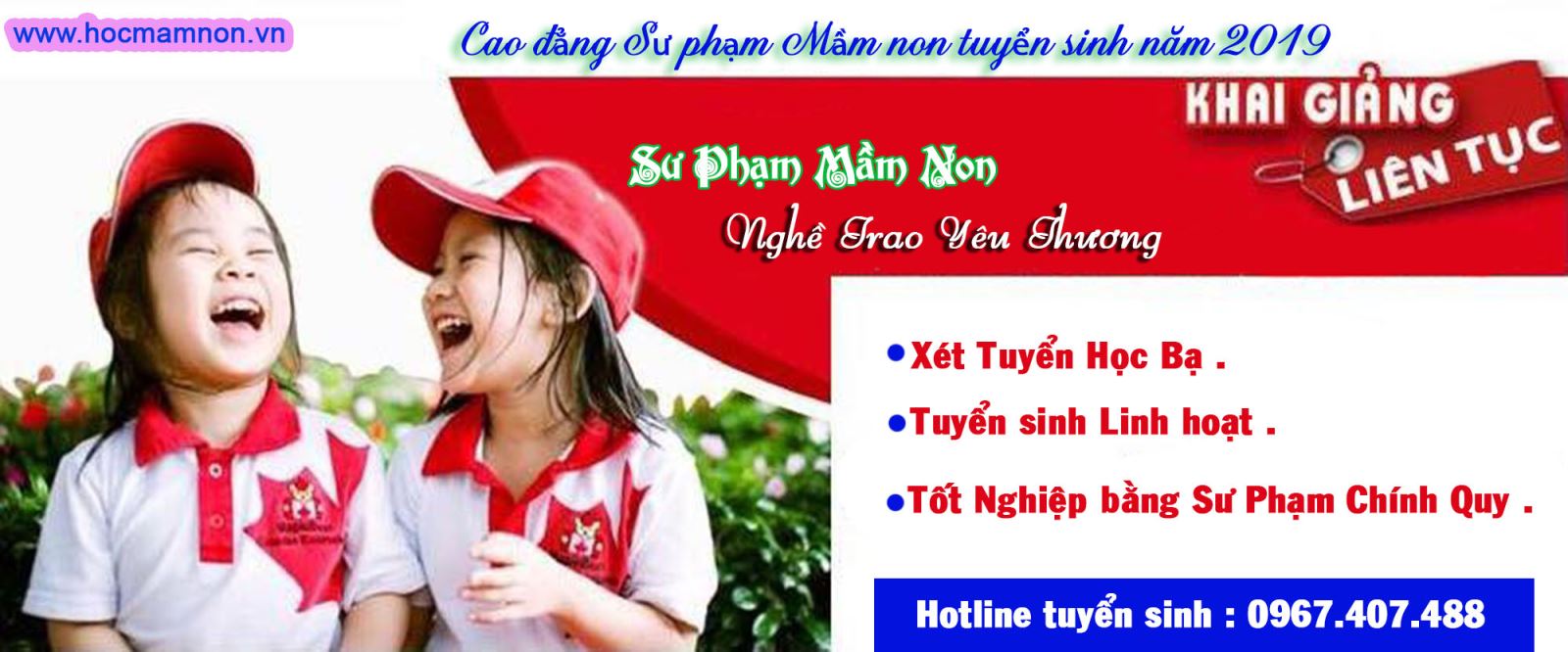 Thông báo tuyển sinh Cao Đẳng mầm non 2019